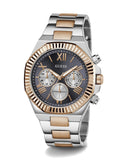 Buy Shop Guess Equity Multifunction Black Dial Two Tone Steel Strap Watch For Men - GW0703G4 USA Online