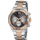 Buy Shop Guess Equity Multifunction Black Dial Two Tone Steel Strap Watch For Men - GW0703G4 USA Online