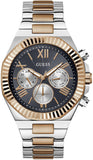 Buy Shop Guess Equity Multifunction Black Dial Two Tone Steel Strap Watch For Men - GW0703G4 USA Online