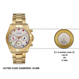 Buy Shop Guess Exclusive Multi Color White Dial Gold Steel Strap Watch for Women - GW0457L1 USA Online