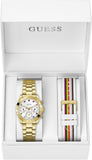 Buy Shop Guess Exclusive Multi Color White Dial Gold Steel Strap Watch for Women - GW0457L1 USA Online