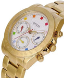 Buy Shop Guess Exclusive Multi Color White Dial Gold Steel Strap Watch for Women - GW0457L1 USA Online