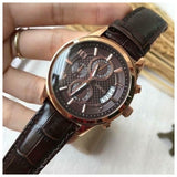 Buy Shop Guess Exec Chronograph Brown Dial Brown Leather Strap Watch For Men - W0076G4 USA Online