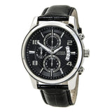 Buy Shop Guess Exec Chronograph Quartz Black Dial Black Leather Strap Watch for Men - W0076G1 USA Online