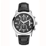 Buy Shop Guess Exec Chronograph Quartz Black Dial Black Leather Strap Watch for Men - W0076G1 USA Online