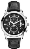 Buy Shop Guess Exec Chronograph Quartz Black Dial Black Leather Strap Watch for Men - W0076G1 USA Online