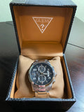 Buy Shop Guess Exec Chronograph Quartz Black Dial Silver Steel Strap Watch For Men - W0075G1 USA Online