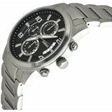 Buy Shop Guess Exec Chronograph Quartz Black Dial Silver Steel Strap Watch For Men - W0075G1 USA Online
