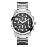 Buy Shop Guess Exec Chronograph Quartz Black Dial Silver Steel Strap Watch For Men - W0075G1 USA Online