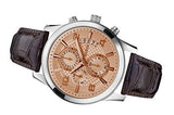 Buy Shop Guess Exec Chronograph Quartz Gold Dial Brown Leather Strap Watch for Men - W0076G3 USA Online