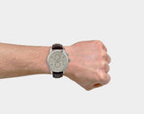 Buy Shop Guess Exec Chronograph White Dial Brown Leather Strap Watch For Men - W0076G2 USA Online