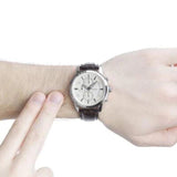 Buy Shop Guess Exec Chronograph White Dial Brown Leather Strap Watch For Men - W0076G2 USA Online
