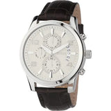 Buy Shop Guess Exec Chronograph White Dial Brown Leather Strap Watch For Men - W0076G2 USA Online