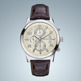 Buy Shop Guess Exec Chronograph White Dial Brown Leather Strap Watch For Men - W0076G2 USA Online