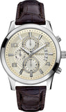 Buy Shop Guess Exec Chronograph White Dial Brown Leather Strap Watch For Men - W0076G2 USA Online