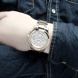 Buy Shop Guess Exec Chronograph White Dial Two Tone Steel Strap Watch for Men - W0075G2 USA Online