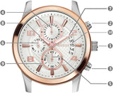 Buy Shop Guess Exec Chronograph White Dial Two Tone Steel Strap Watch for Men - W0075G2 USA Online