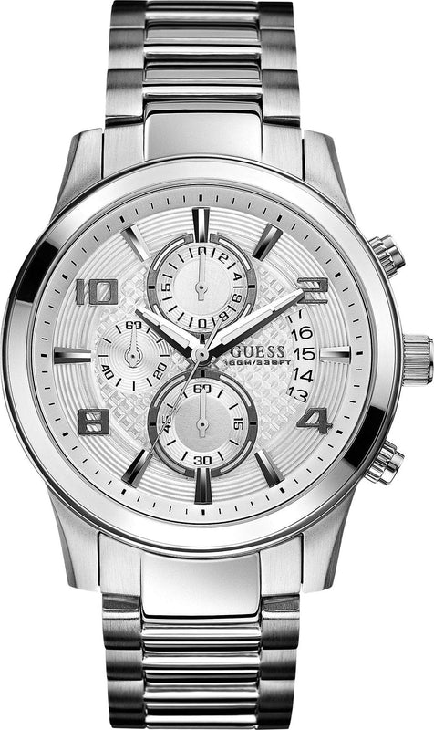 Buy Shop Guess Exec Quartz Silver Dial Silver Steel Strap Watch for Men - W0075G3 USA Online