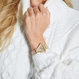 Buy Shop Guess Fame Crystals Gold Dial Gold Steel Strap Watch For Women - GW0644L2 USA Online