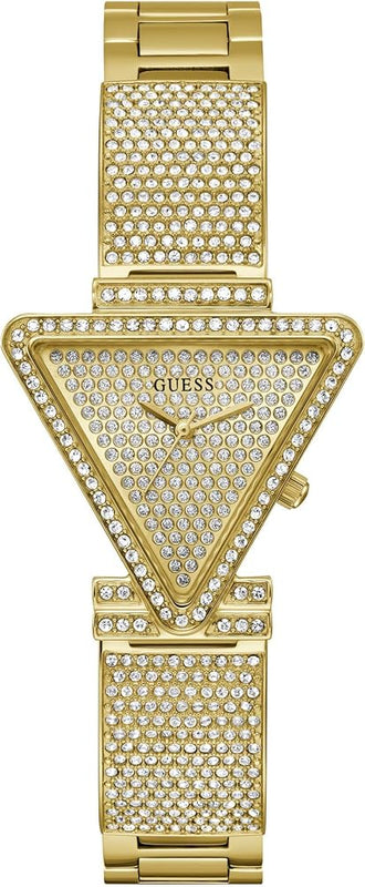 Buy Shop Guess Fame Crystals Gold Dial Gold Steel Strap Watch For Women - GW0644L2 USA Online