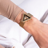 Buy Shop Guess Fame Diamonds Gold Dial Gold Mesh Bracelet Watch for Women - GW0508L2 USA Online