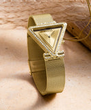 Buy Shop Guess Fame Diamonds Gold Dial Gold Mesh Bracelet Watch for Women - GW0508L2 USA Online