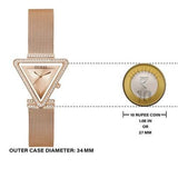 Buy Shop Guess Fame Diamonds Rose Gold Dial Rose Gold Mesh Bracelet Watch for Women - GW0508L3 USA Online