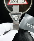Buy Shop Guess Fame Diamonds Silver Dial Silver Mesh Bracelet Watch for Women - GW0508L1 USA Online