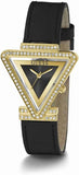 Buy Shop Guess Fame Quartz Black Dial Black Leather Strap Watch For Women - GW0504L5 USA Online