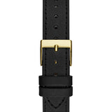 Buy Shop Guess Fame Quartz Gold Dial Black Leather Strap Watch For Women - GW0548L3 USA Online