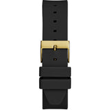 Buy Shop Guess Fame Quartz Gold Dial Black Leather Strap Watch For Women - GW0548L3 USA Online
