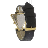 Buy Shop Guess Fame Quartz Gold Dial Black Leather Strap Watch For Women - GW0548L3 USA Online