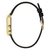 Buy Shop Guess Fame Quartz Gold Dial Black Leather Strap Watch For Women - GW0548L3 USA Online