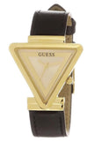 Buy Shop Guess Fame Quartz Gold Dial Black Leather Strap Watch For Women - GW0548L3 USA Online