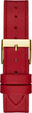 Buy Shop Guess Fame Quartz Gold Dial Red Leather Strap Watch For Women - GW0504L2 USA Online