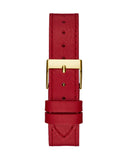 Buy Shop Guess Fame Quartz Gold Dial Red Leather Strap Watch For Women - GW0504L2 USA Online