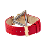 Buy Shop Guess Fame Quartz Gold Dial Red Leather Strap Watch For Women - GW0504L2 USA Online