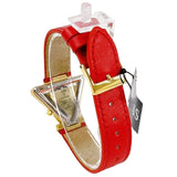 Buy Shop Guess Fame Quartz Gold Dial Red Leather Strap Watch For Women - GW0504L2 USA Online