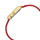 Buy Shop Guess Fame Quartz Gold Dial Red Leather Strap Watch For Women - GW0504L2 USA Online