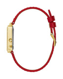 Buy Shop Guess Fame Quartz Gold Dial Red Leather Strap Watch For Women - GW0504L2 USA Online