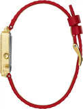 Buy Shop Guess Fame Quartz Gold Dial Red Leather Strap Watch For Women - GW0504L2 USA Online