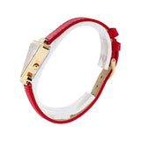 Buy Shop Guess Fame Quartz Gold Dial Red Leather Strap Watch For Women - GW0504L2 USA Online