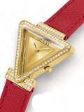 Buy Shop Guess Fame Quartz Gold Dial Red Leather Strap Watch For Women - GW0504L2 USA Online
