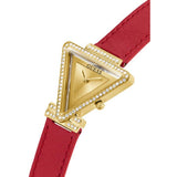 Buy Shop Guess Fame Quartz Gold Dial Red Leather Strap Watch For Women - GW0504L2 USA Online