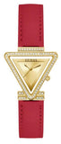 Buy Shop Guess Fame Quartz Gold Dial Red Leather Strap Watch For Women - GW0504L2 USA Online