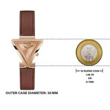 Buy Shop Guess Fame Quartz Rose Gold Dial Brown Leather Strap Watch For Women - GW0548L2 USA Online