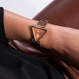 Buy Shop Guess Fame Quartz Rose Gold Dial Brown Leather Strap Watch For Women - GW0548L2 USA Online