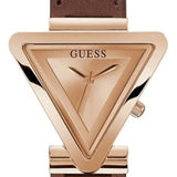 Buy Shop Guess Fame Quartz Rose Gold Dial Brown Leather Strap Watch For Women - GW0548L2 USA Online