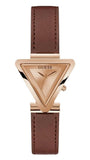 Buy Shop Guess Fame Quartz Rose Gold Dial Brown Leather Strap Watch For Women - GW0548L2 USA Online