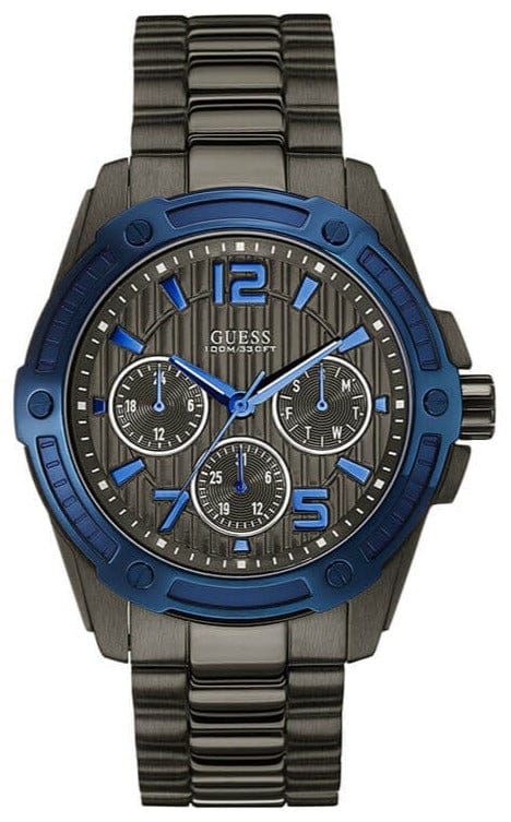 Buy Shop Guess Flagship Multifunction Chronograph Grey Dial Grey Steel Strap Watch for Men - W0601G1 USA Online